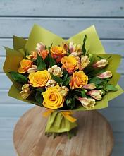 Букет цветов из:  Альстромерии и Розы в Усть-Кинельском