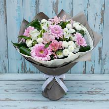 Букет цветов из:  Герберы, Альстромерии и Хризантемы #REPLACE_PRED# Усть-Кинельском