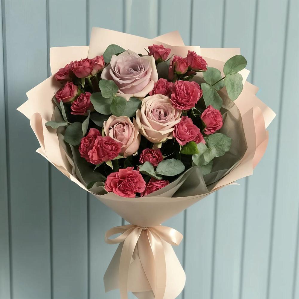 Букет цветов из: Гвоздики и Розы в Усть-Кинельском