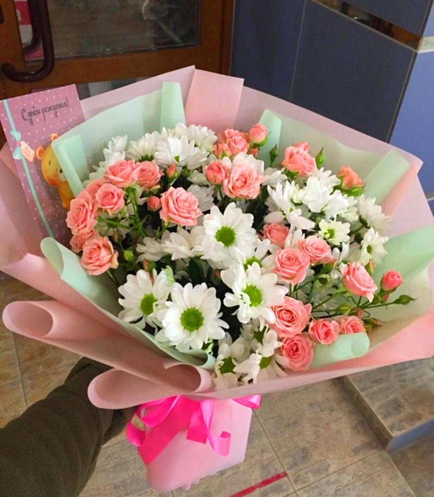 Букет цветов из: Розы и Хризантемы в Усть-Кинельском