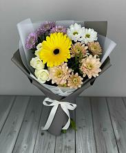 Букет цветов из:  Розы, Герберы и Хризантемы #REPLACE_PRED# Усть-Кинельском