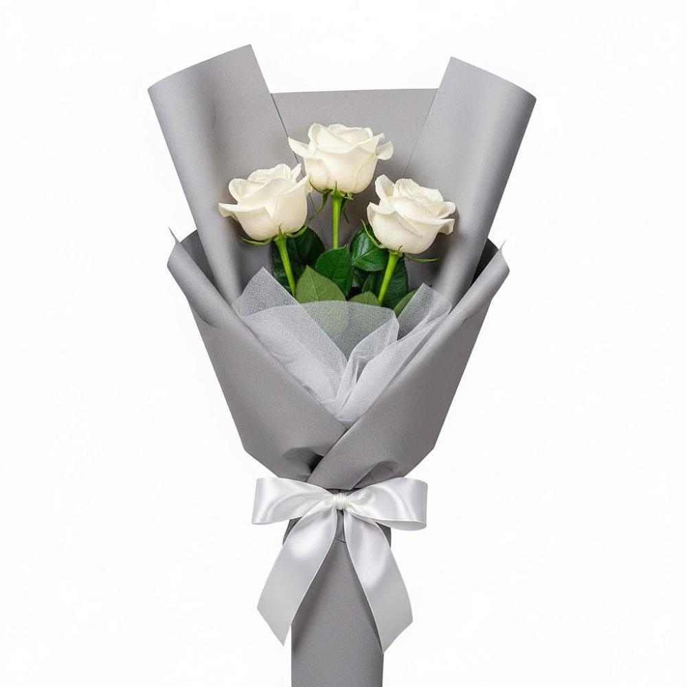 Букет 3 белые розы в Усть-Кинельском