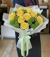 Букет цветов из:  Хризантемы и Розы в Усть-Кинельском