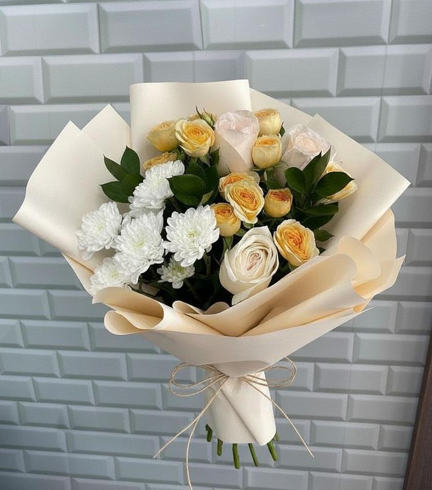Букет цветов из: Розы и Хризантемы в Усть-Кинельском