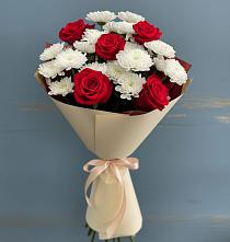 Букет цветов из:  Розы и Хризантемы в Усть-Кинельском