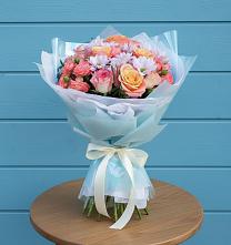 Букет цветов из:  Хризантемы и Розы в Усть-Кинельском