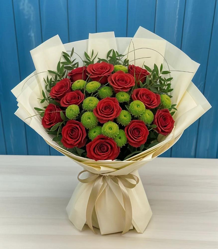 Букет цветов из: Розы и Хризантемы в Усть-Кинельском