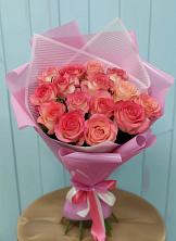 Букет 15 Розовых роз Равель в Усть-Кинельском