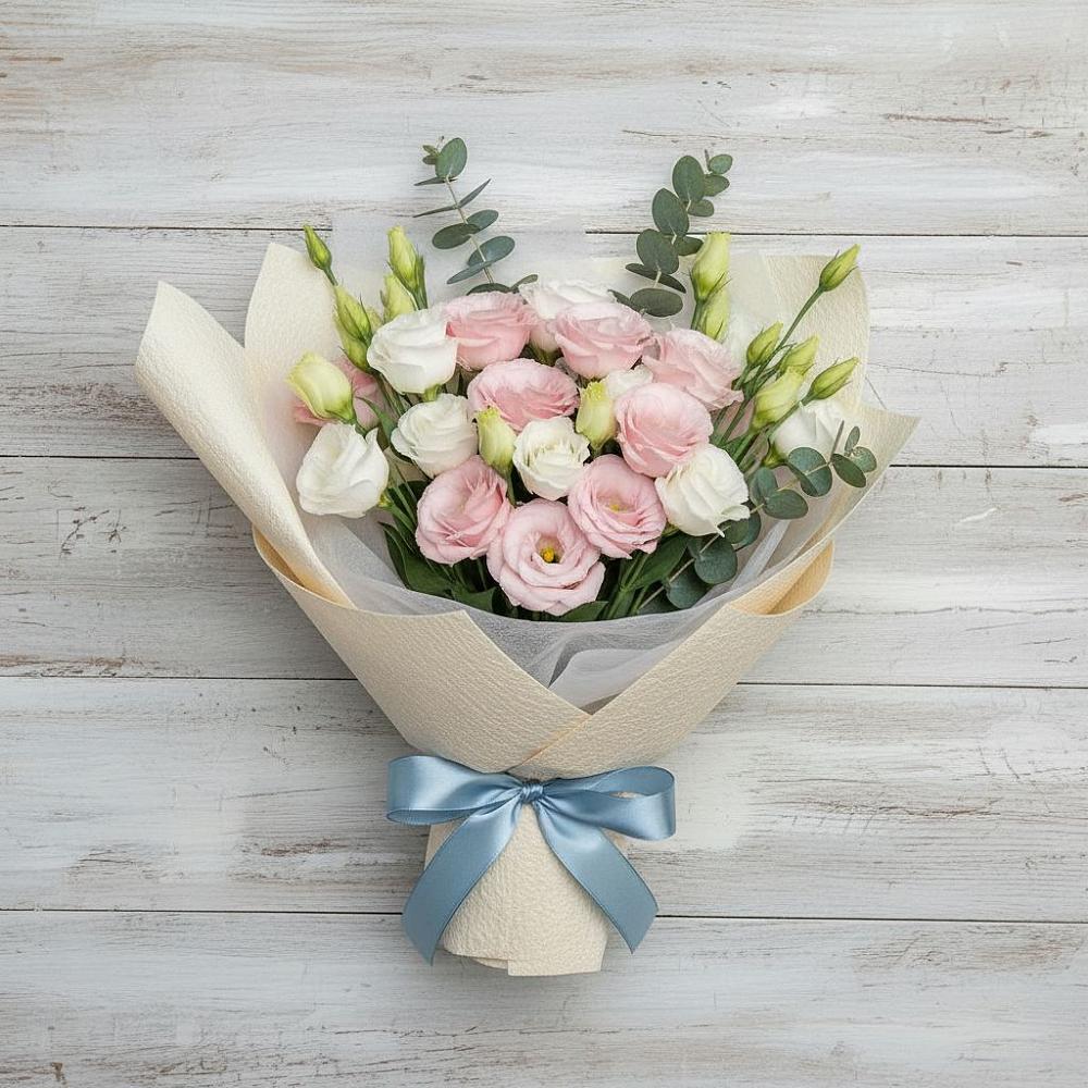 Букет цветов из: Лизиантусы в Усть-Кинельском